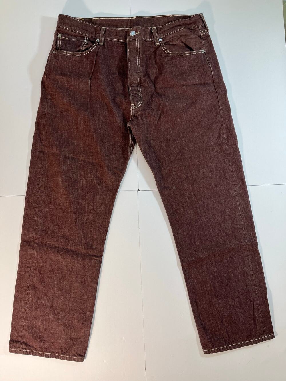 Levi’s 501 XX Jeans Mens 40x32 Burgundy Oxblood Button Fly Straight Leg